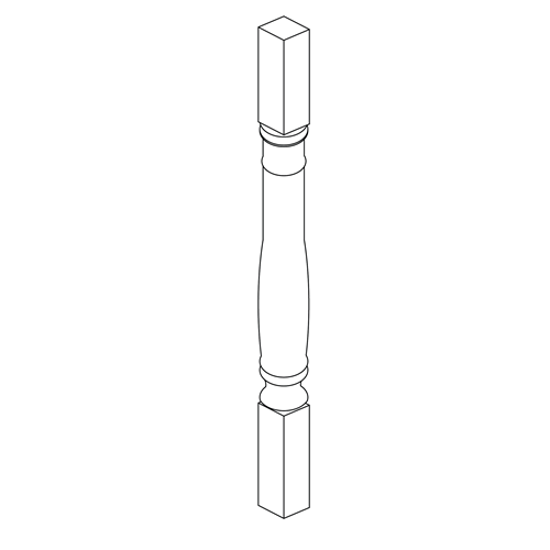 5" turned post