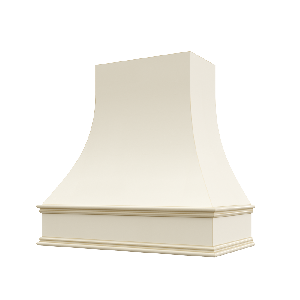 Casselberry-Antique-White: Hood ASH 2V Ashville Sloped Flat Moulding Strapped Wood