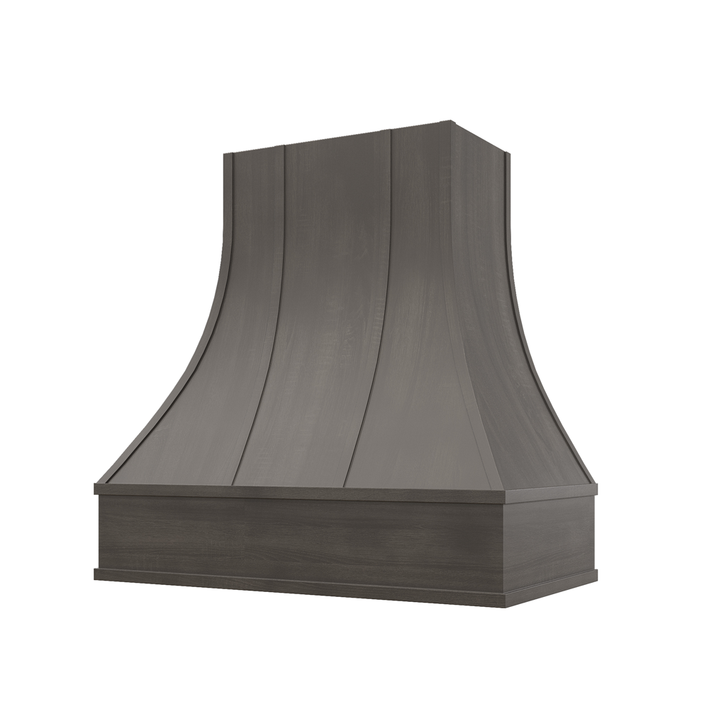 Shaker-Cinder: Hood ASH 2V Ashville Sloped Flat Moulding Strapped Wood