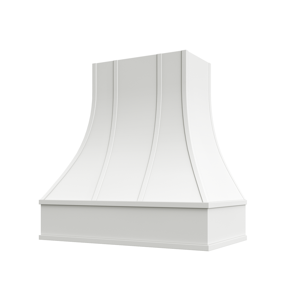 Shaker-White: Hood ASH 2V Ashville Sloped Flat Moulding Strapped Wood