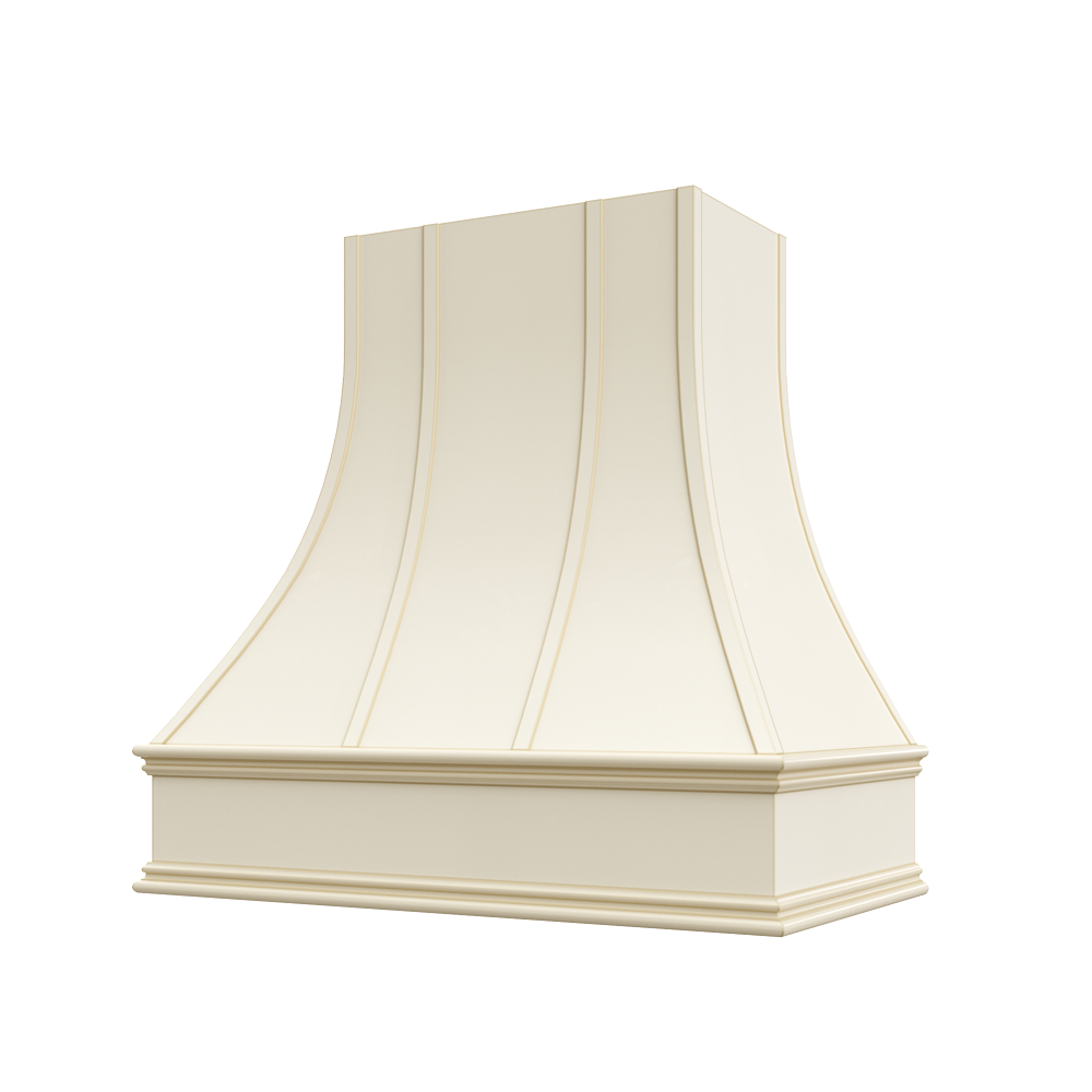 Casselberry-Antique-White: Hood ASH 3V Ashville Sloped Classic Moulding Strapped Wood
