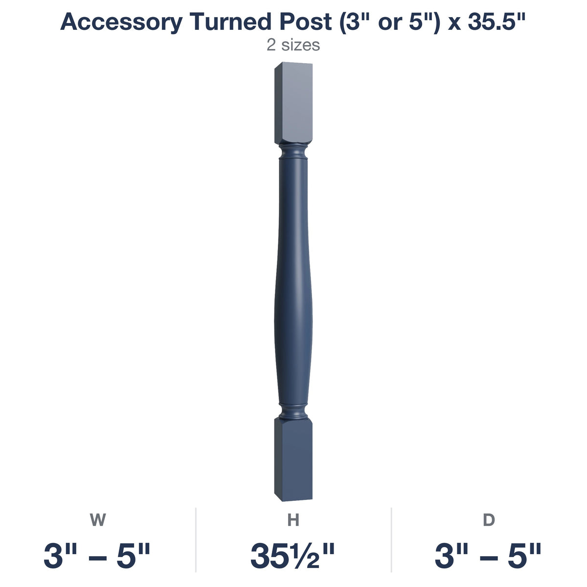 Belmont-Midnight: Accessory Turned Post (3" or 5") x 35.5"