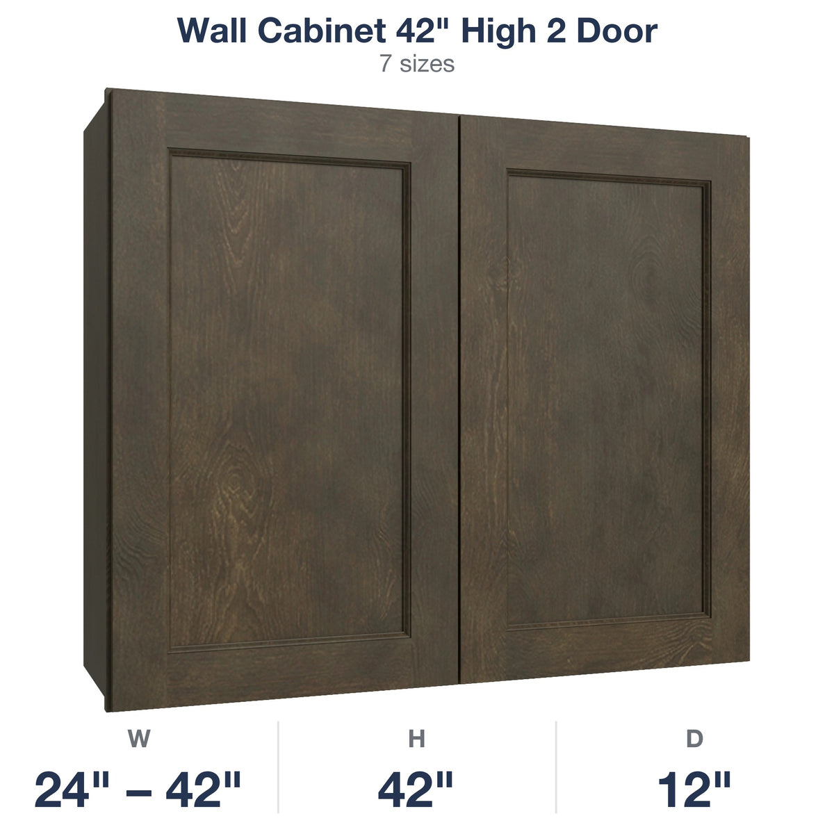 Belmont-Slate Wall Cabinet 42" High 2 Door