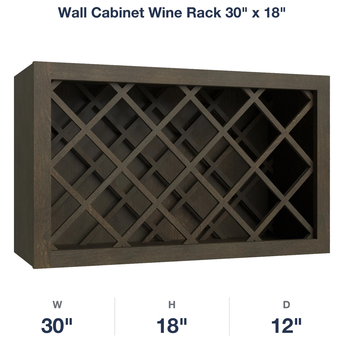 Belmont-Slate Wall Cabinet Wine Rack 30" x 18"