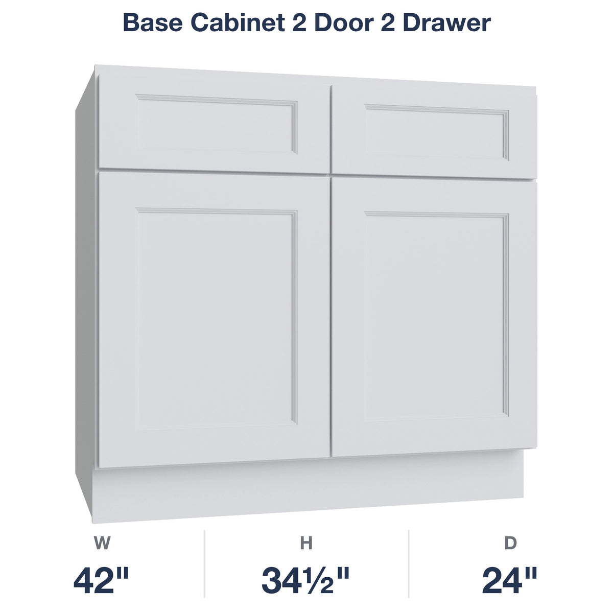 Belmont-White Base Cabinet 2 Door 2 Drawer