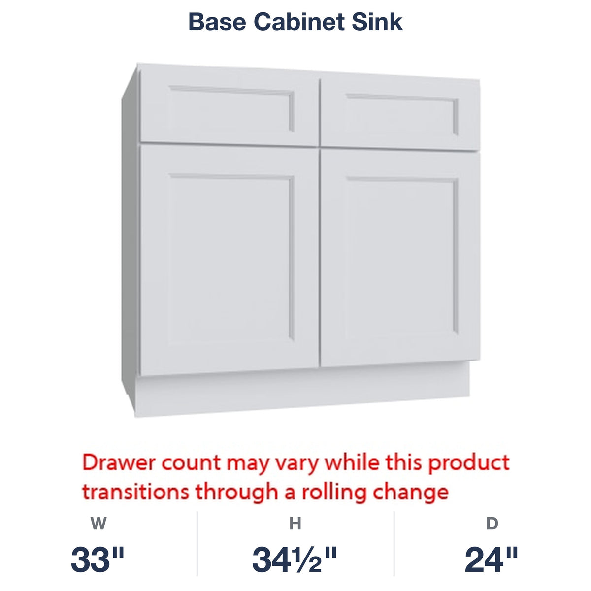 Belmont-White Base Cabinet Sink