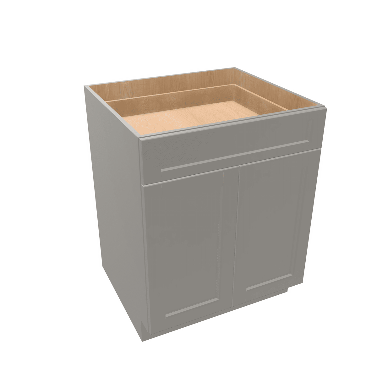 Misty-Grey Assembled Base Cabinet 2 Door 1 Drawer