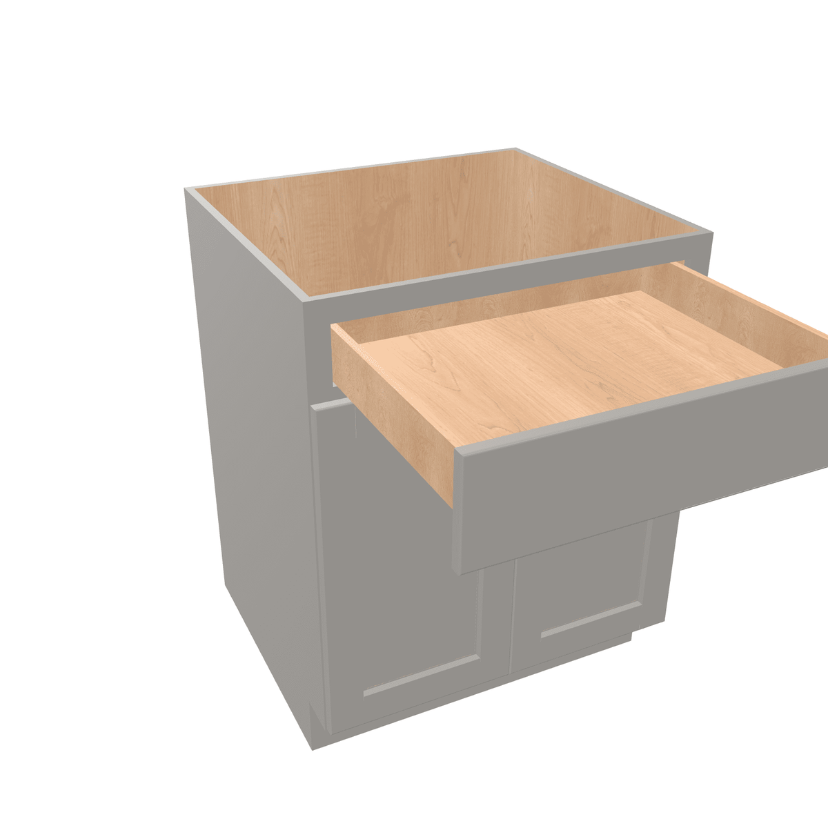Misty-Grey Assembled Base Cabinet 2 Door 1 Drawer