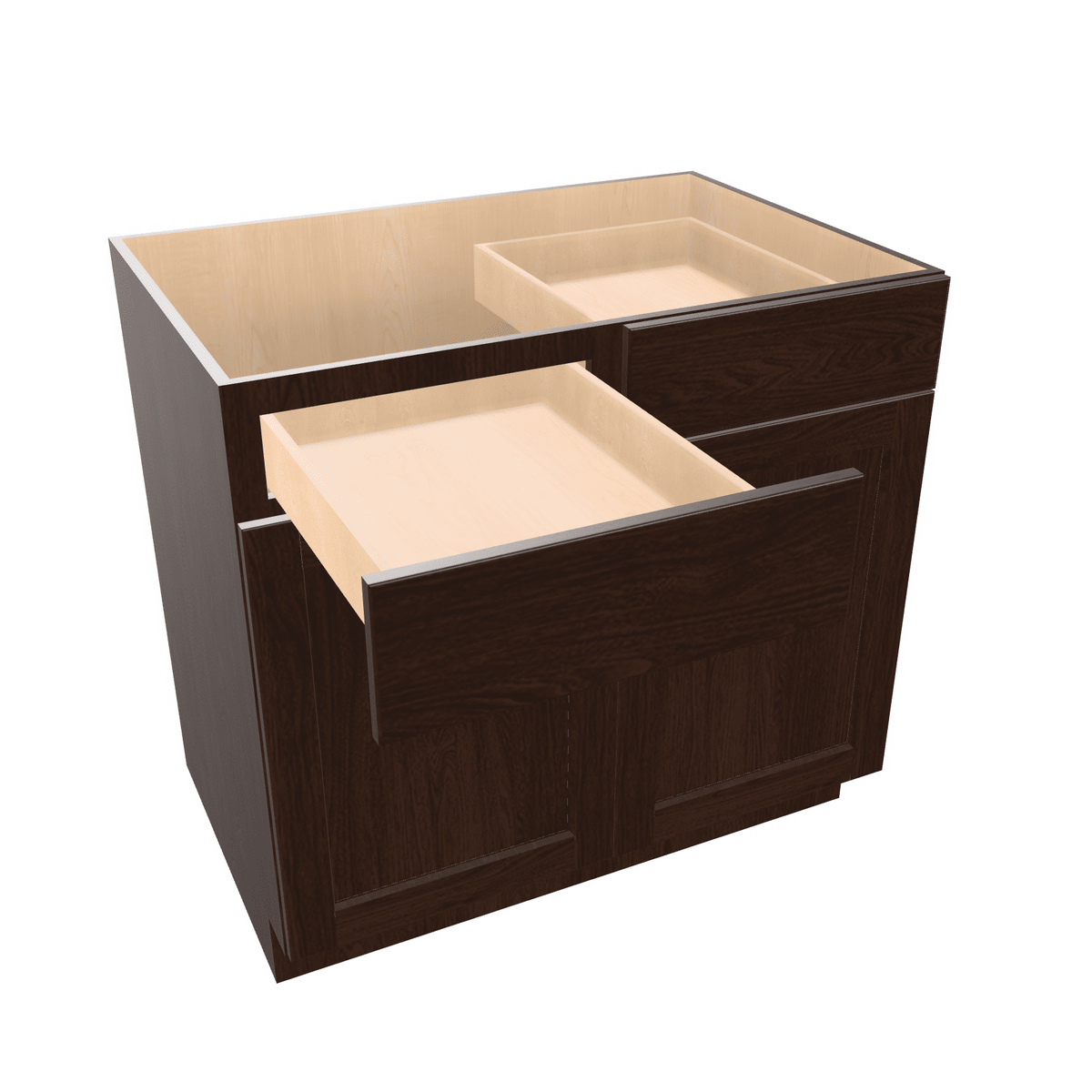 Espresso Assembled Base Cabinet 2 Door 2 Drawer