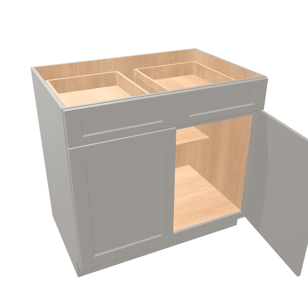 Misty-Grey Assembled Base Cabinet 2 Door 2 Drawer