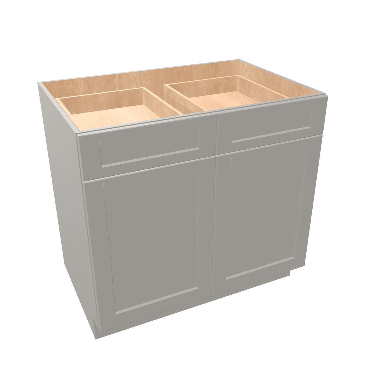 Misty-Grey Assembled Base Cabinet 2 Door 2 Drawer