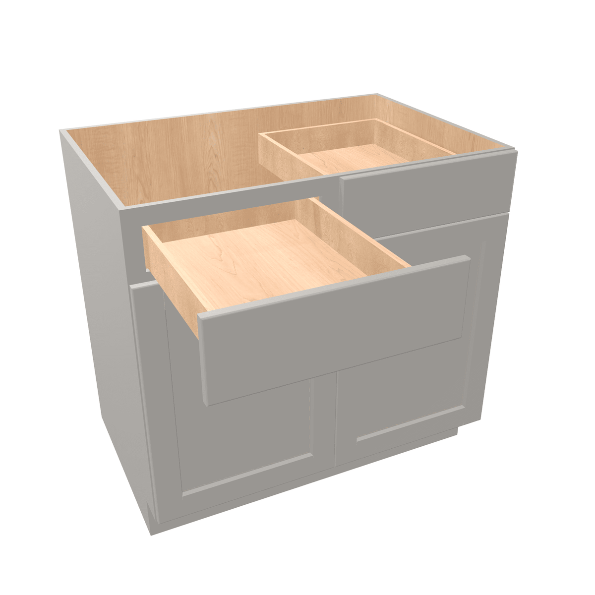 Misty-Grey Assembled Base Cabinet 2 Door 2 Drawer