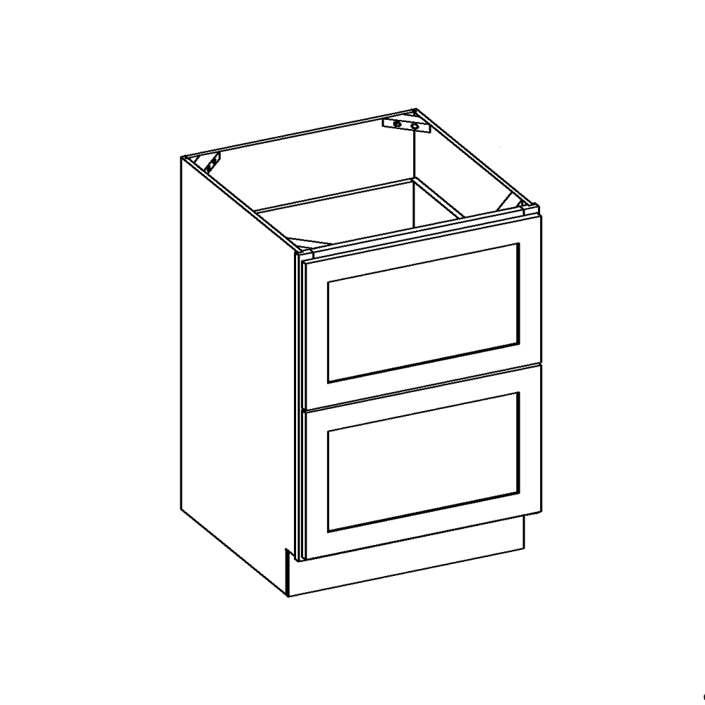 Edgeline White Base Cabinet 2 Drawer