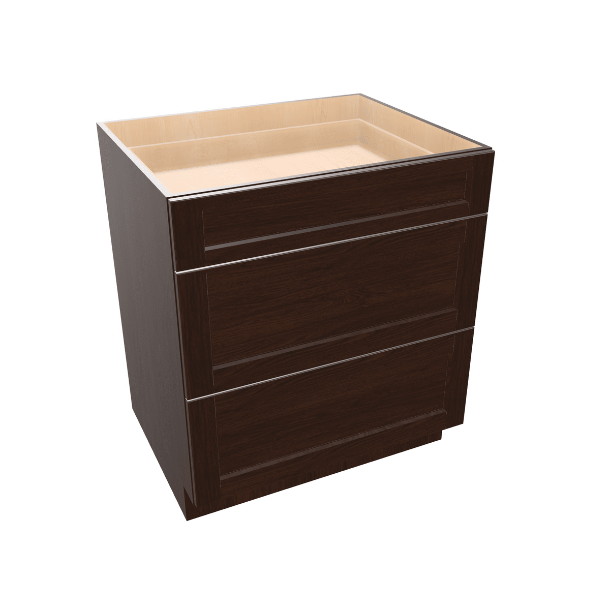 Espresso Assembled Base Cabinet 3 Drawer