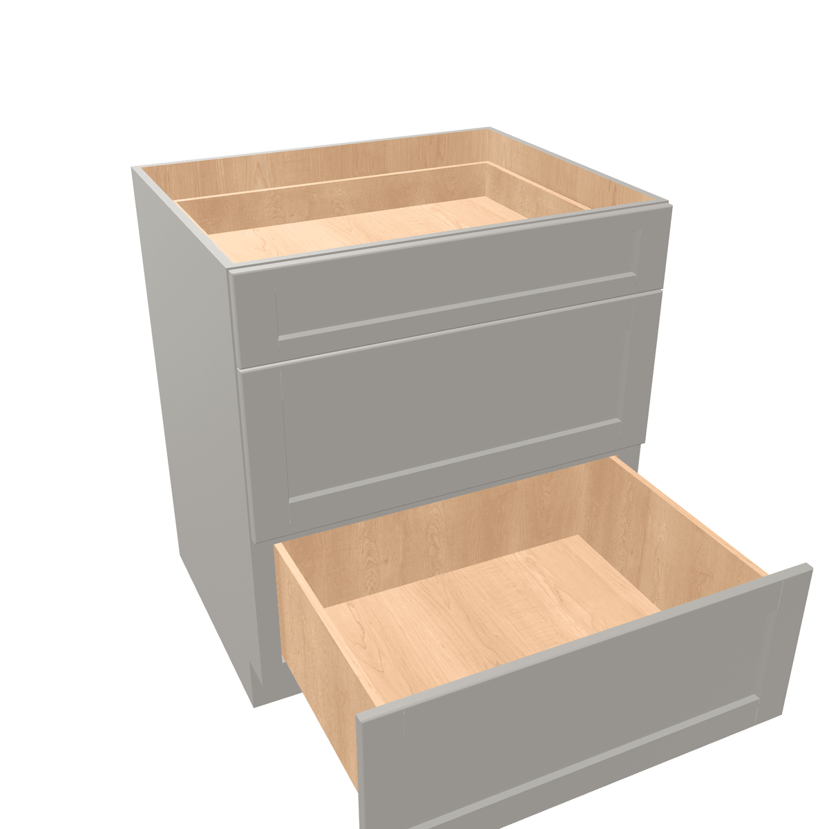 Misty-Grey Assembled Base Cabinet 3 Drawer