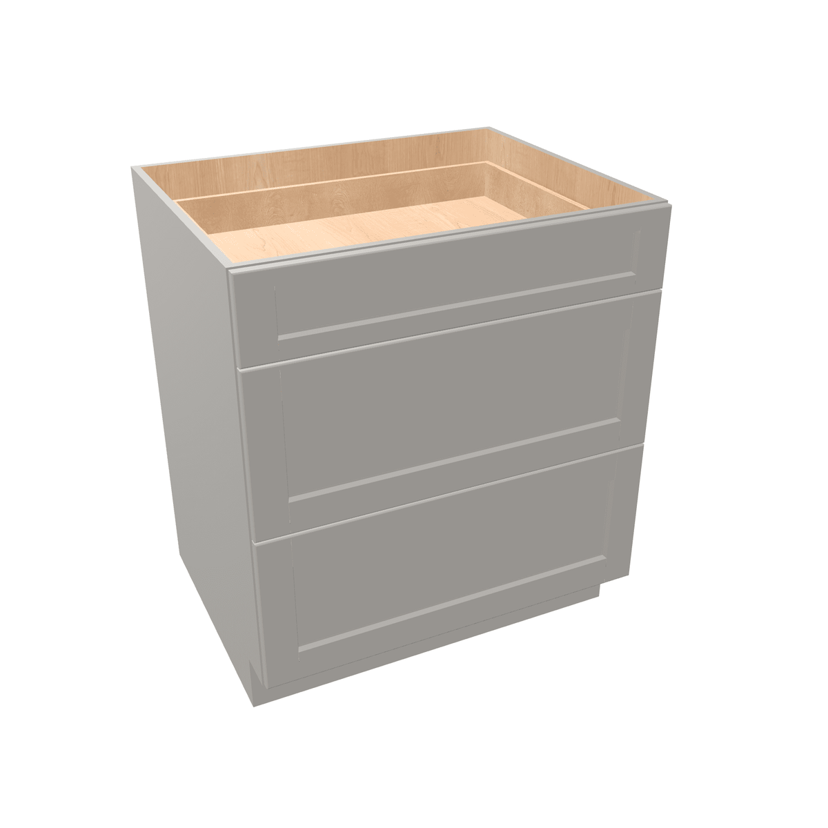Misty-Grey Assembled Base Cabinet 3 Drawer