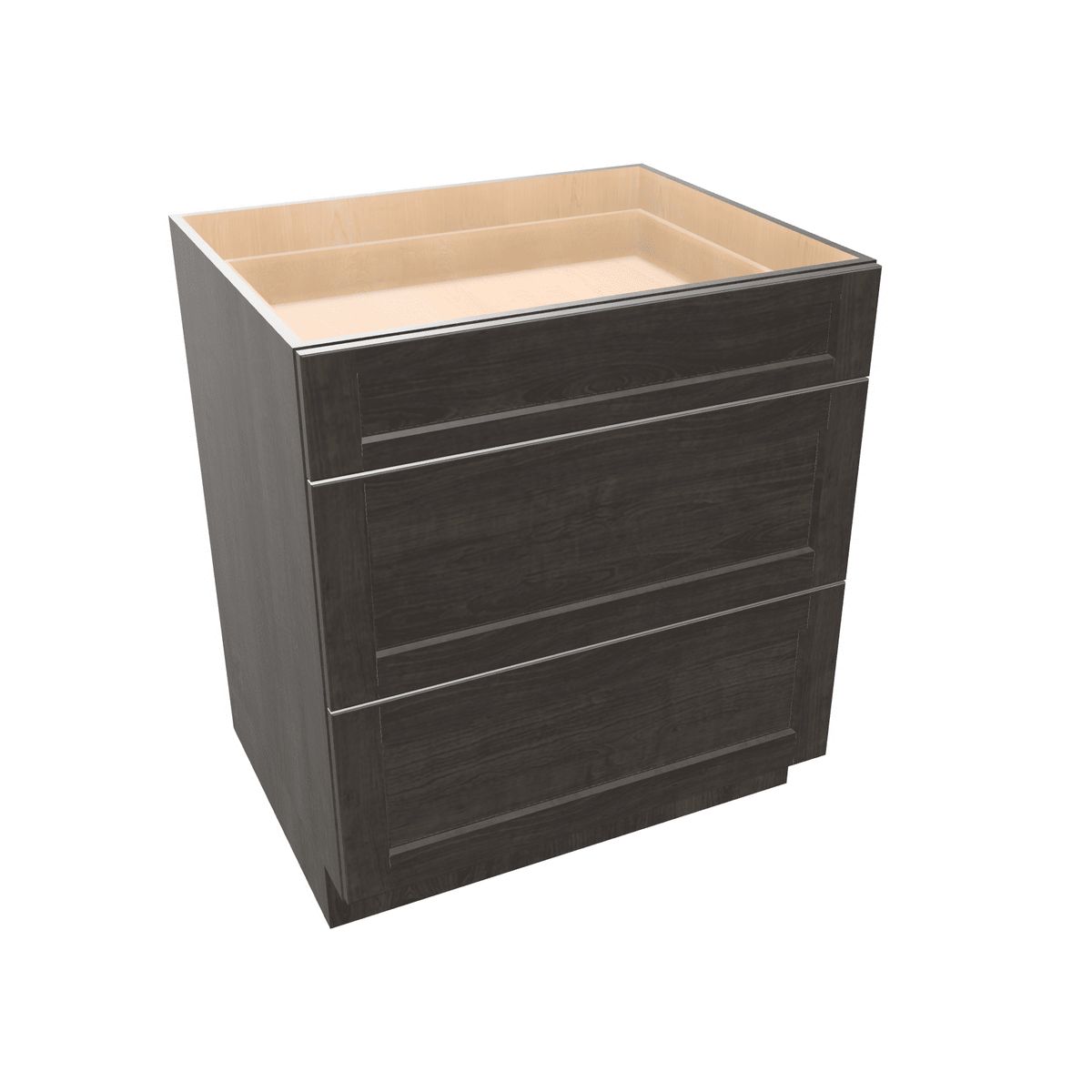 Smoky-Grey Assembled Base Cabinet 3 Drawer