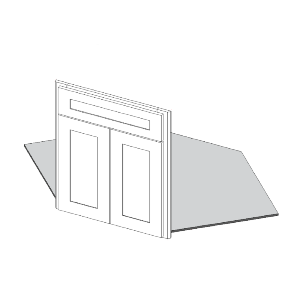 Devon-White Base Cabinet Sink 42" Corner Diagonal Kit