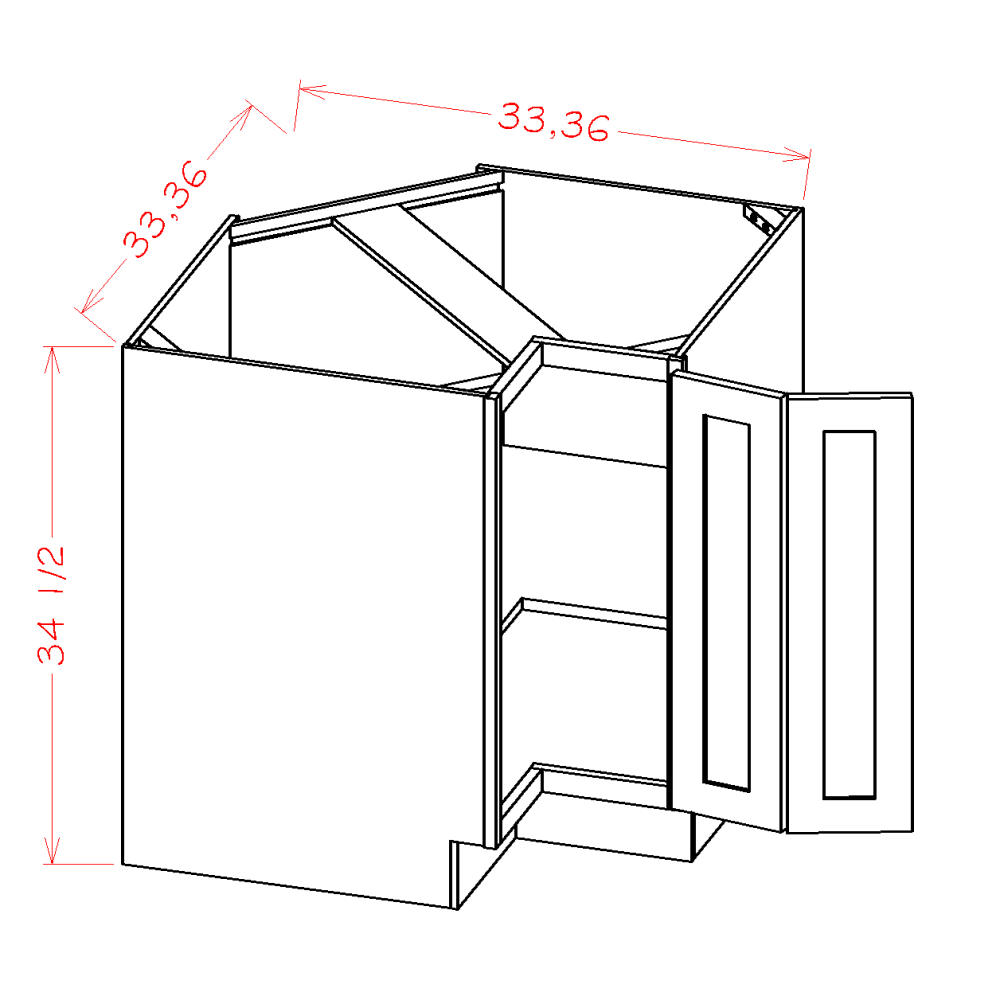Haven Ridge Base Cabinet Corner Easy Reach with Optional Lazy Susan - additional view