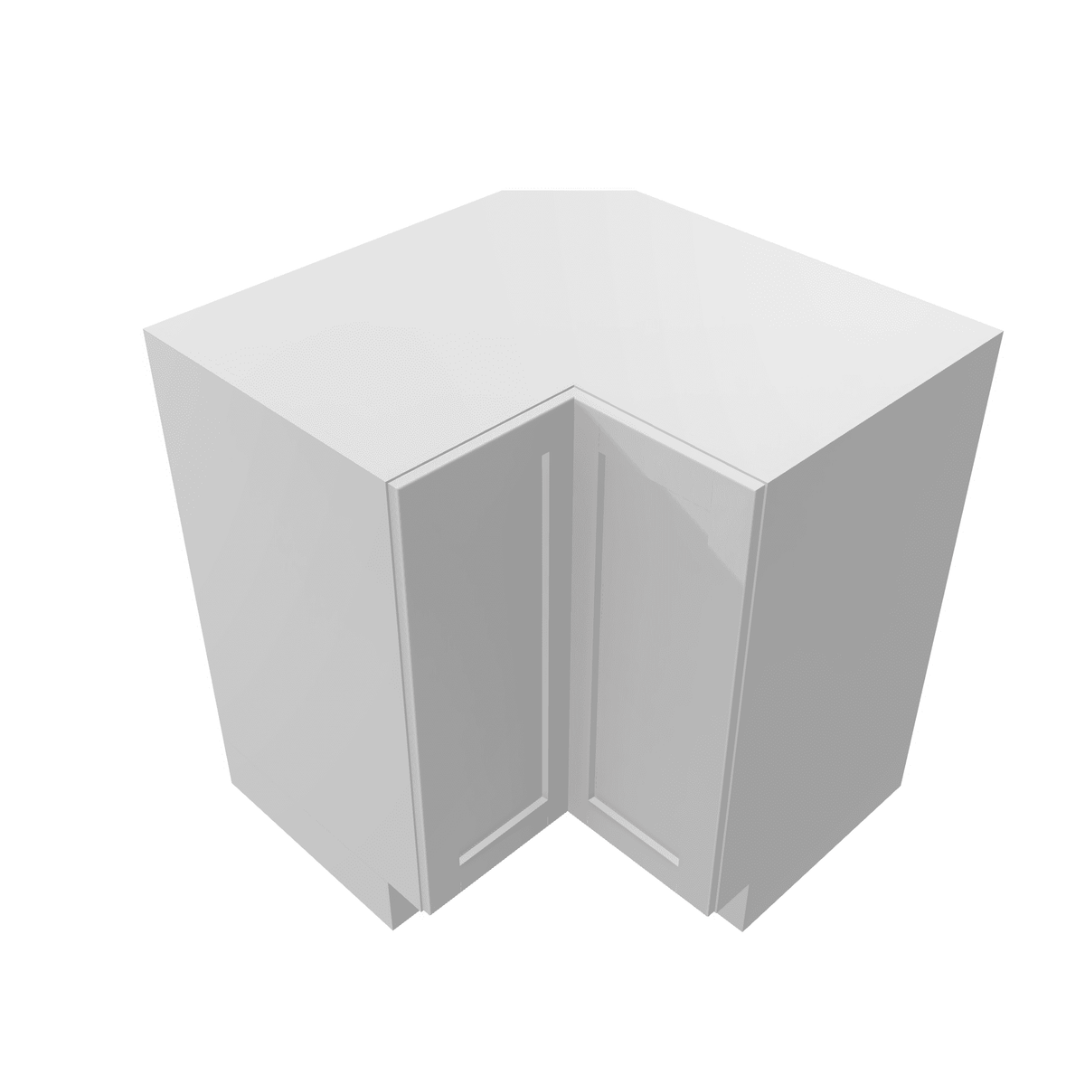 Luxor-White Assembled Base Cabinet Corner Easy Reach or Lazy Susan Carousel