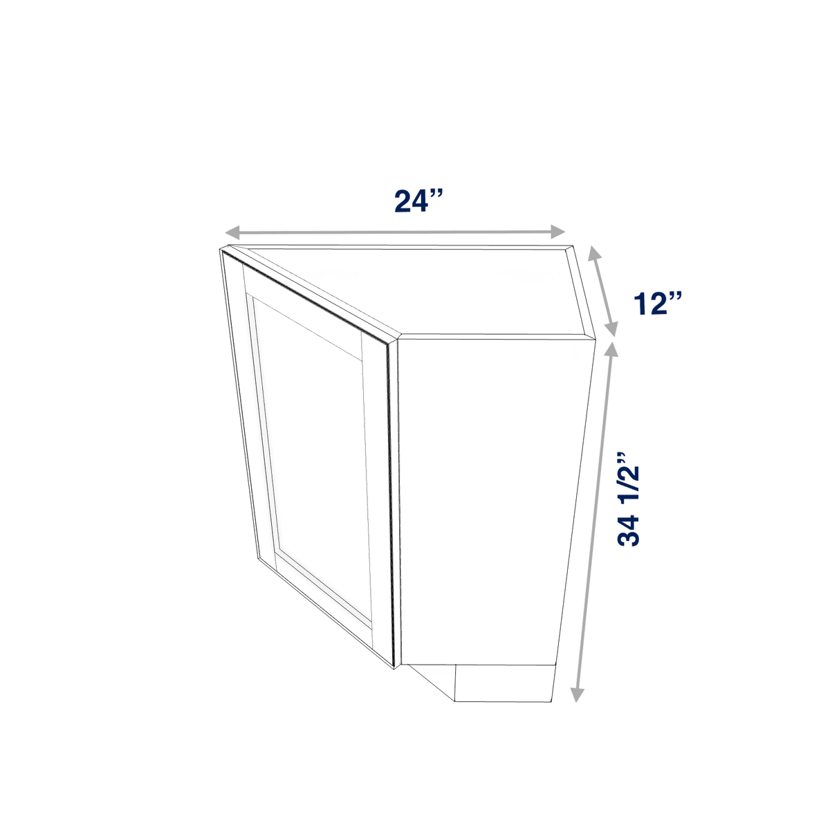 Smoky-Grey Assembled Base Cabinet Transition End 1 Door 12" Wide