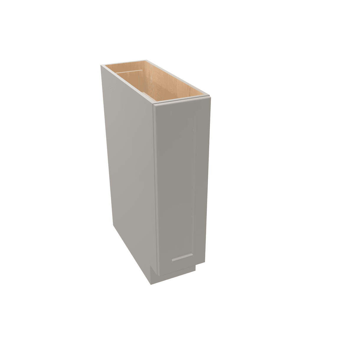 Misty-Grey Assembled Base Cabinet 1 Door Full-Height 9" Wide (Tray Base)
