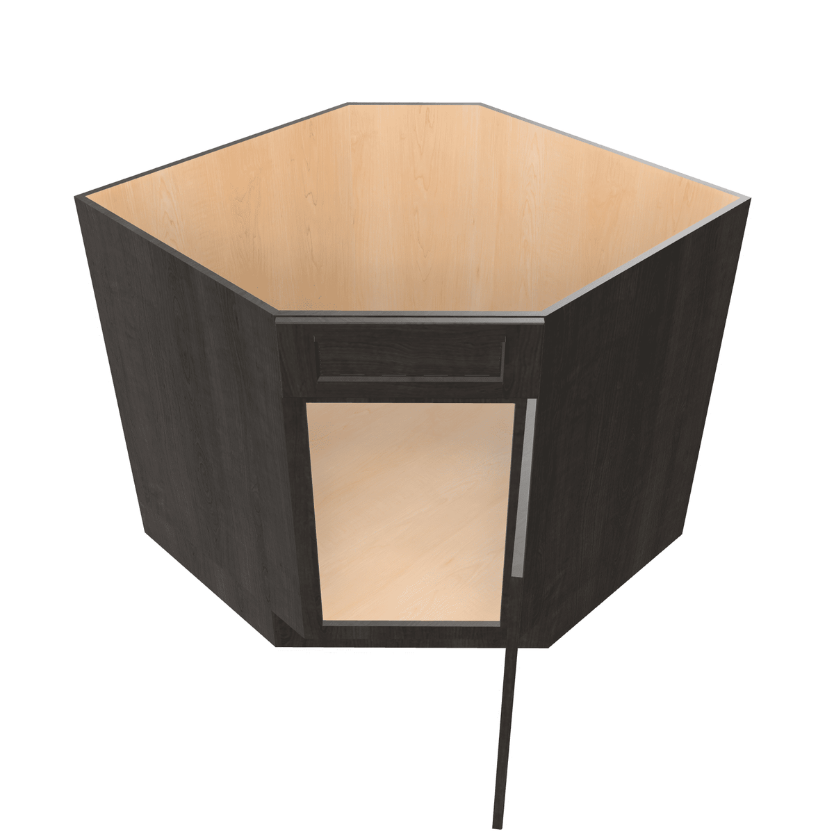 Smoky-Grey Assembled Base Cabinet Sink Corner Diagonal 36" Wide