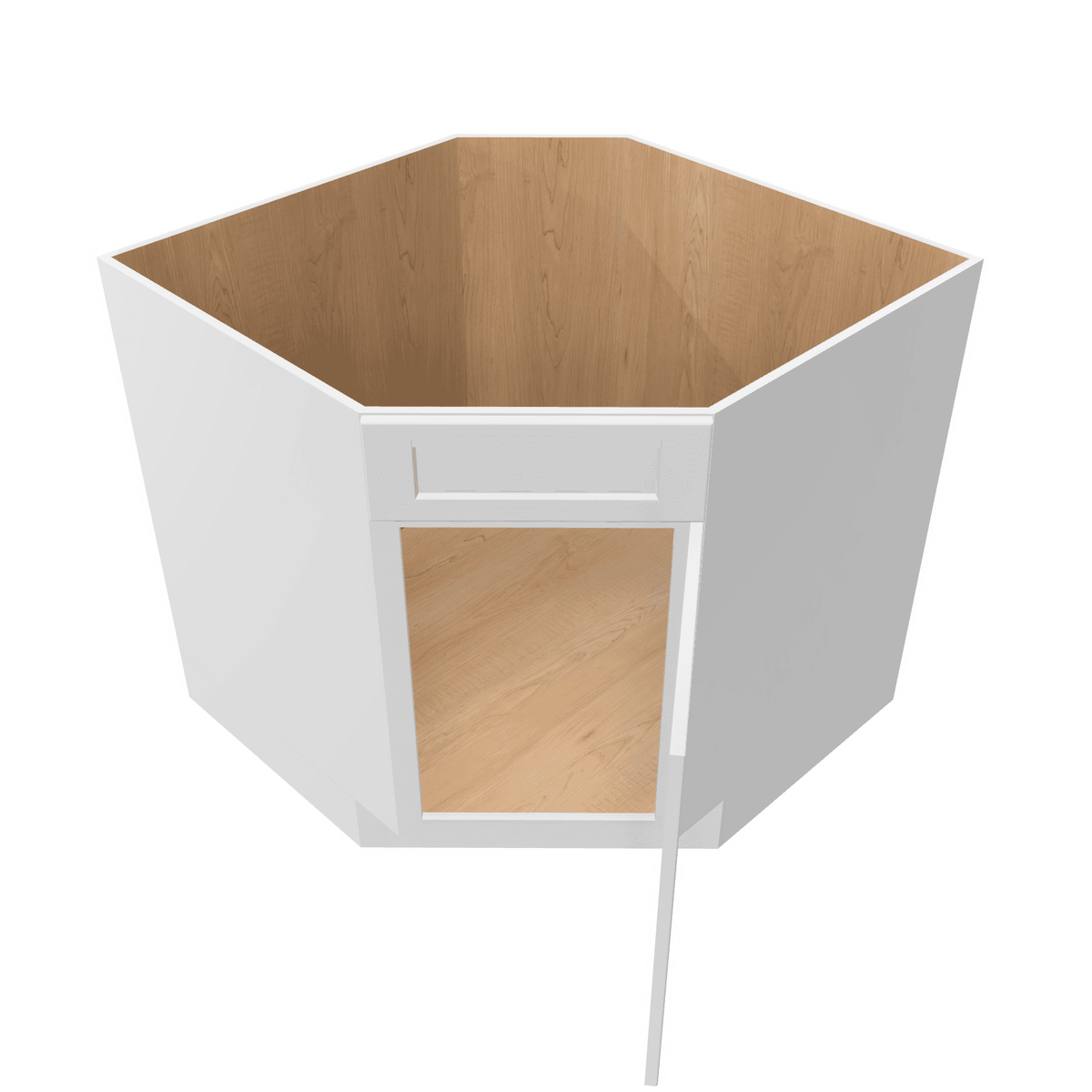 Luxor-White Assembled Base Cabinet Sink Corner Diagonal 36" Wide FRAME