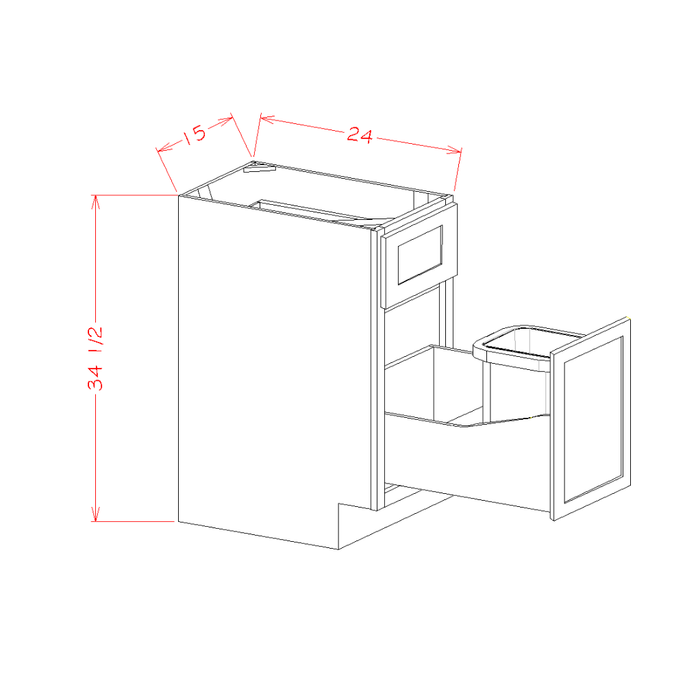 Base Trash Can 15"