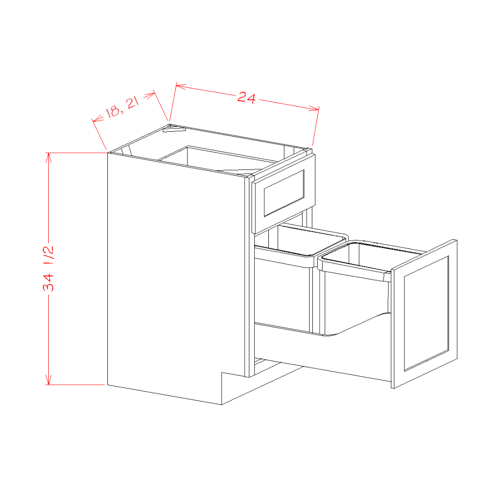 Base Cabinet Trash 18 -21" Product image