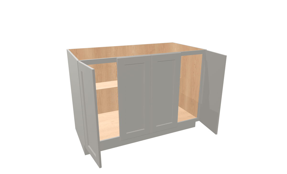 Misty-Grey Assembled Base Cabinet 4 Door Full-Height 48" Wide