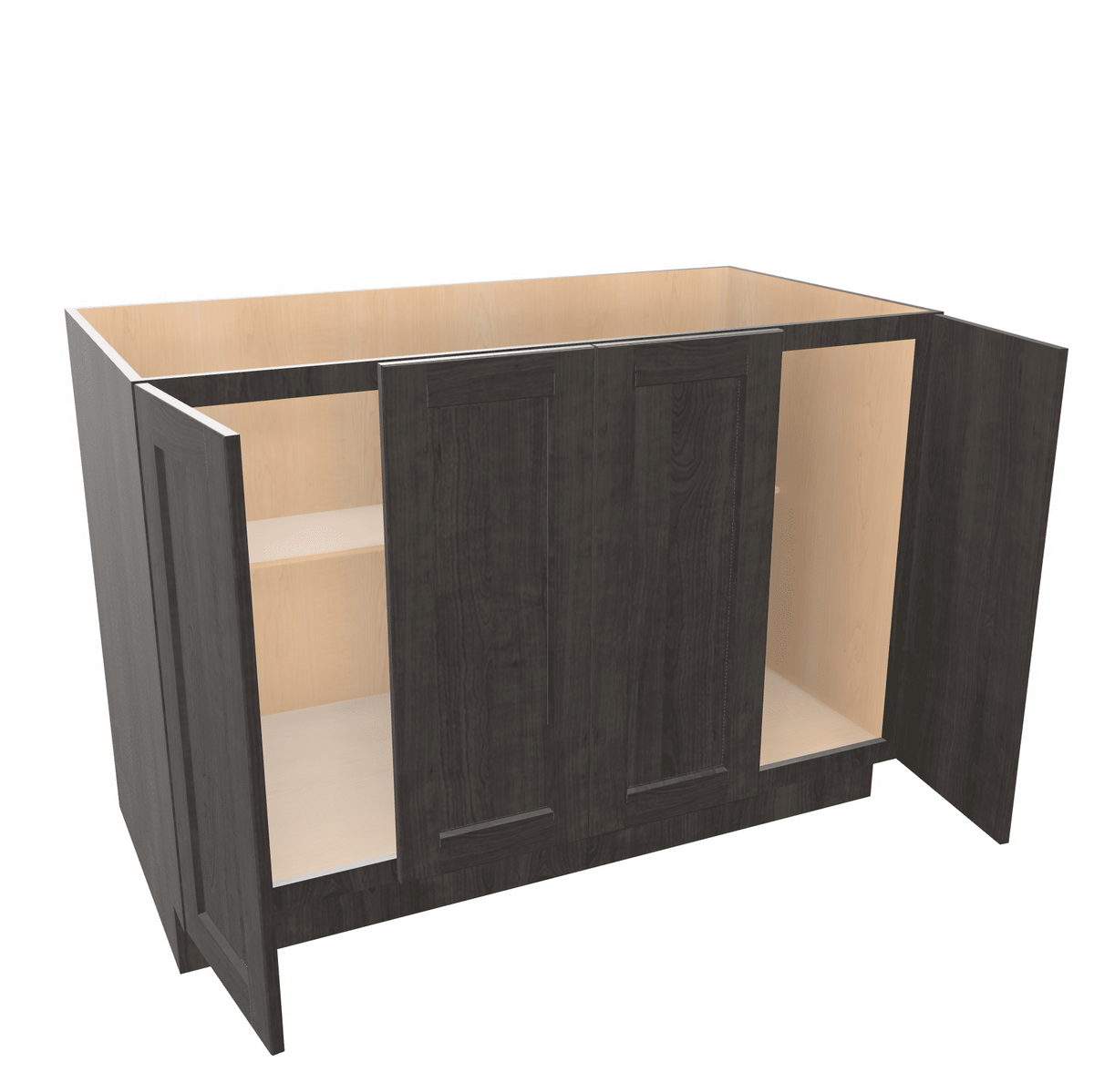 Smoky-Grey Assembled Base Cabinet 4 Door Full-Height 48" Wide