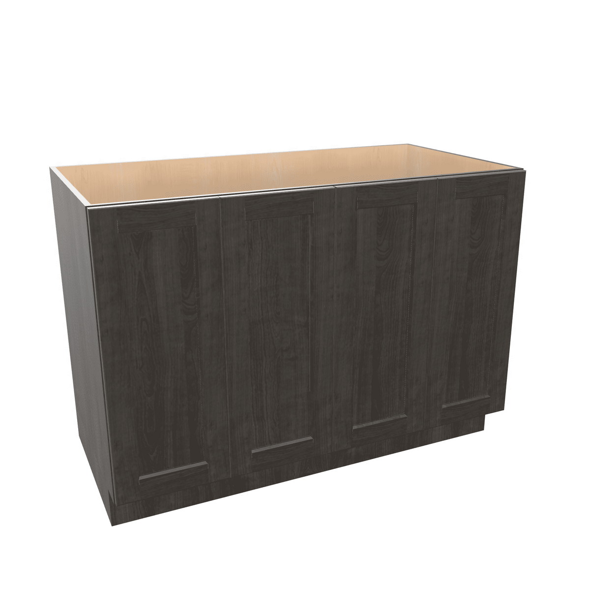 Smoky-Grey Assembled Base Cabinet 4 Door Full-Height 48" Wide
