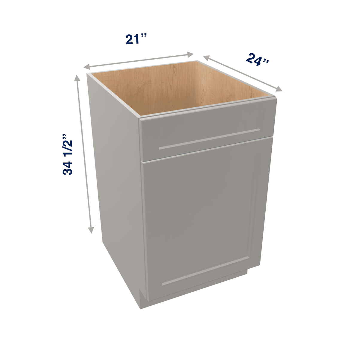 Misty-Grey Assembled Base Cabinet Sink - 1 Door