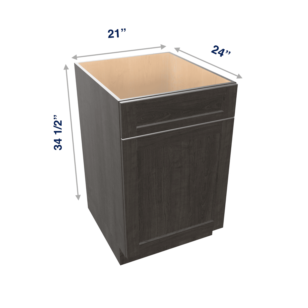 Smoky-Grey Assembled Base Cabinet Sink - 1 Door