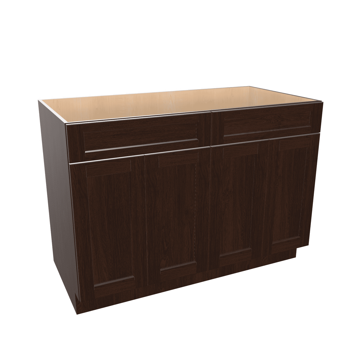 Espresso Assembled Base Cabinet Sink - 4 Doors 48" - 60" Wide