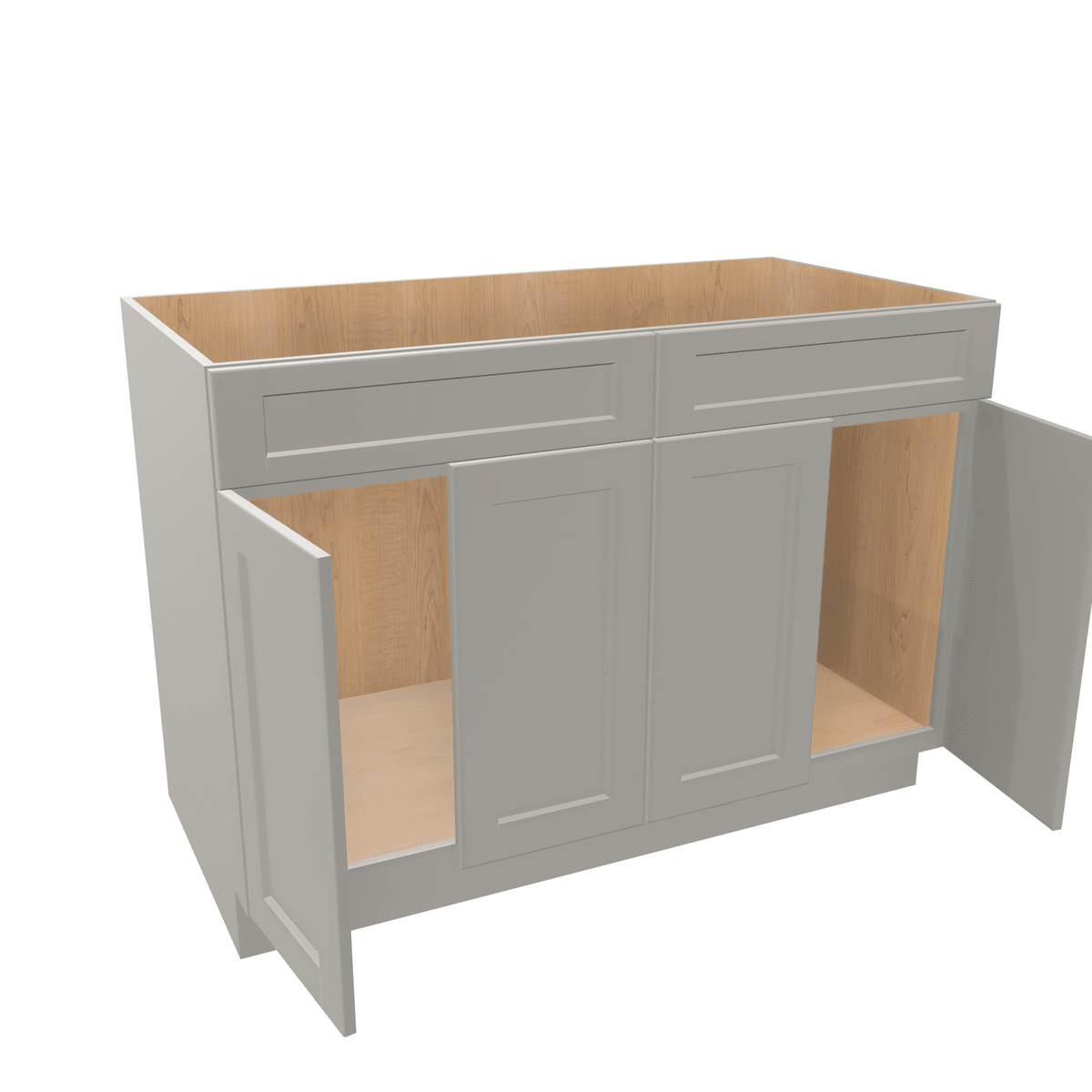 Misty-Grey Assembled Base Cabinet Sink - 4 Doors 48" - 60" Wide