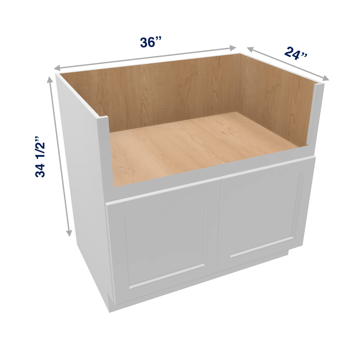 Luxor-White Assembled Base Cabinet Sink Base Farm Sink
