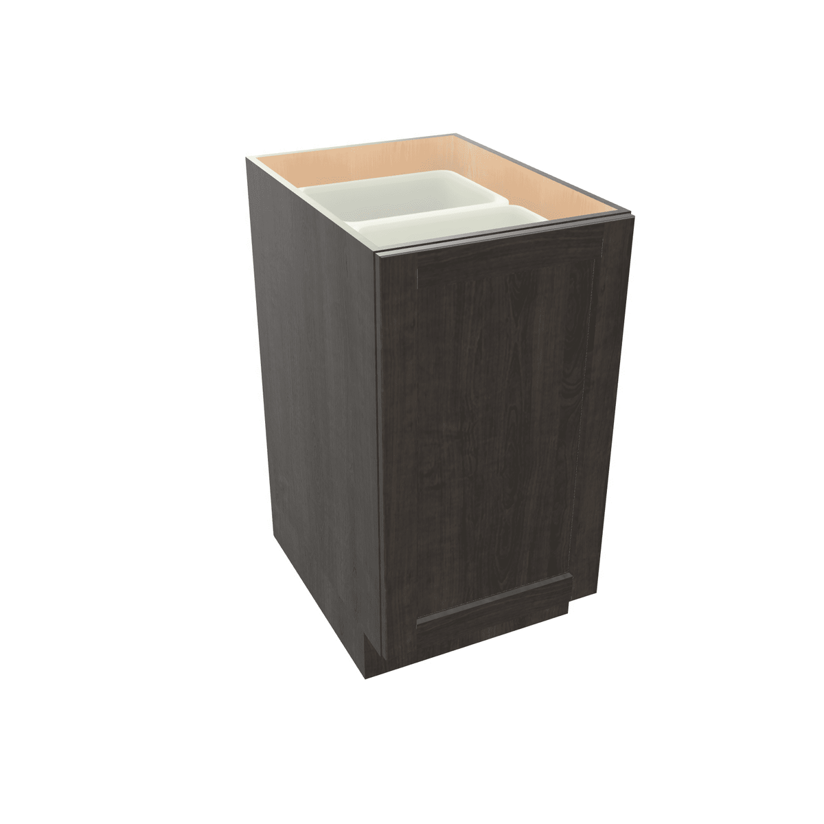 Smoky-Grey Assembled Base Cabinet Recycle / Trash Can Full Height Pullout 15" or 18" Wide