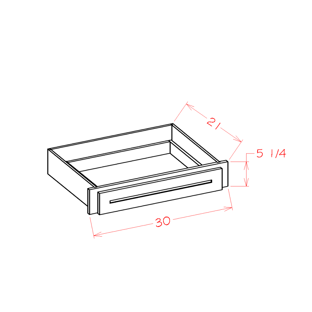 Shaker-Antique-White: Accessory Desk Knee Drawer 30" Wide