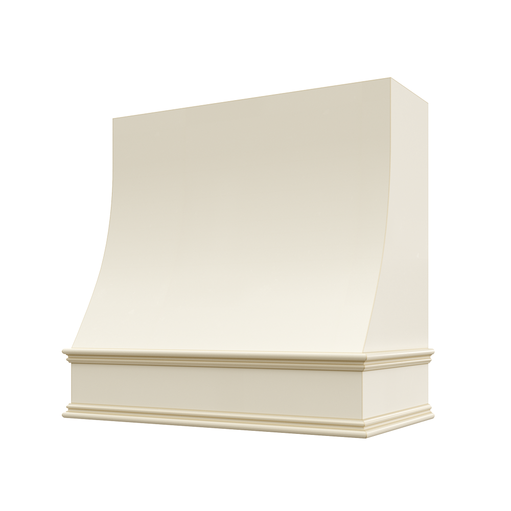 Casselberry Antique White Hood CHA 1V Charlotte Sloped Classic Moulding Smooth Wood