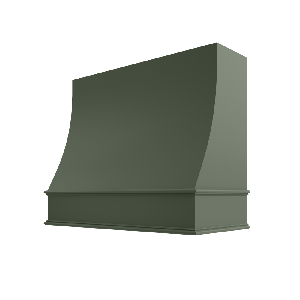 Shaker Ivy Hood CHA 1V Charlotte Sloped Classic Moulding Smooth Wood