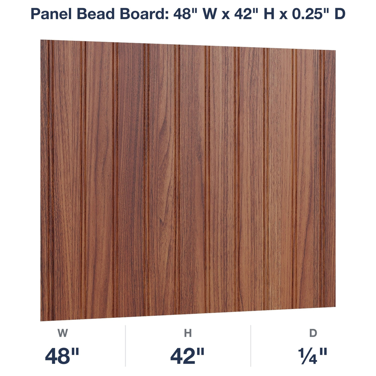 Devon-Walnut: Panel Bead Board: 48" W x 42" H x 0.25" D