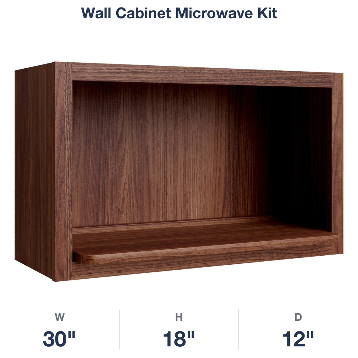 Devon-Walnut Wall Cabinet Microwave Kit