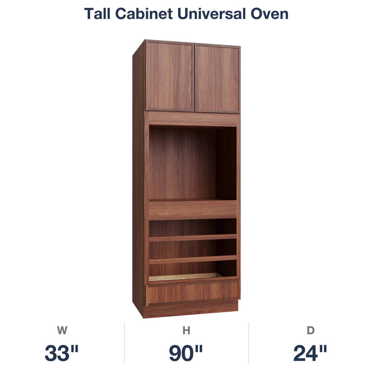 Devon-Walnut Tall Cabinet Universal Oven
