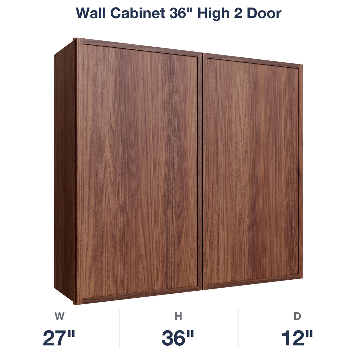 Devon-Walnut Wall Cabinet 36" High 2 Door