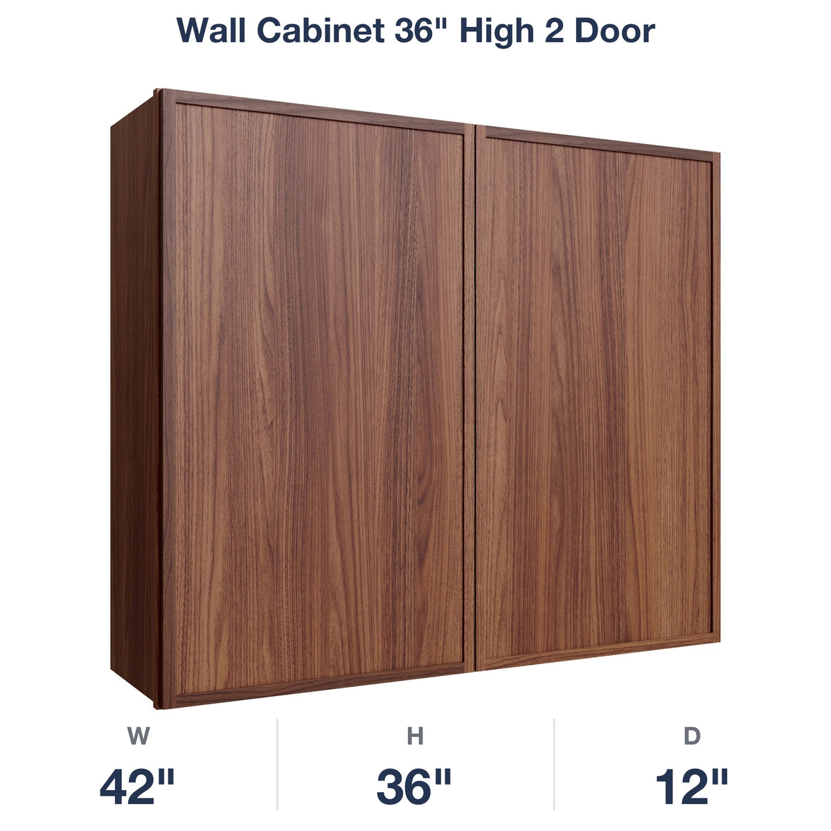 Devon-Walnut Wall Cabinet 36" High 2 Door