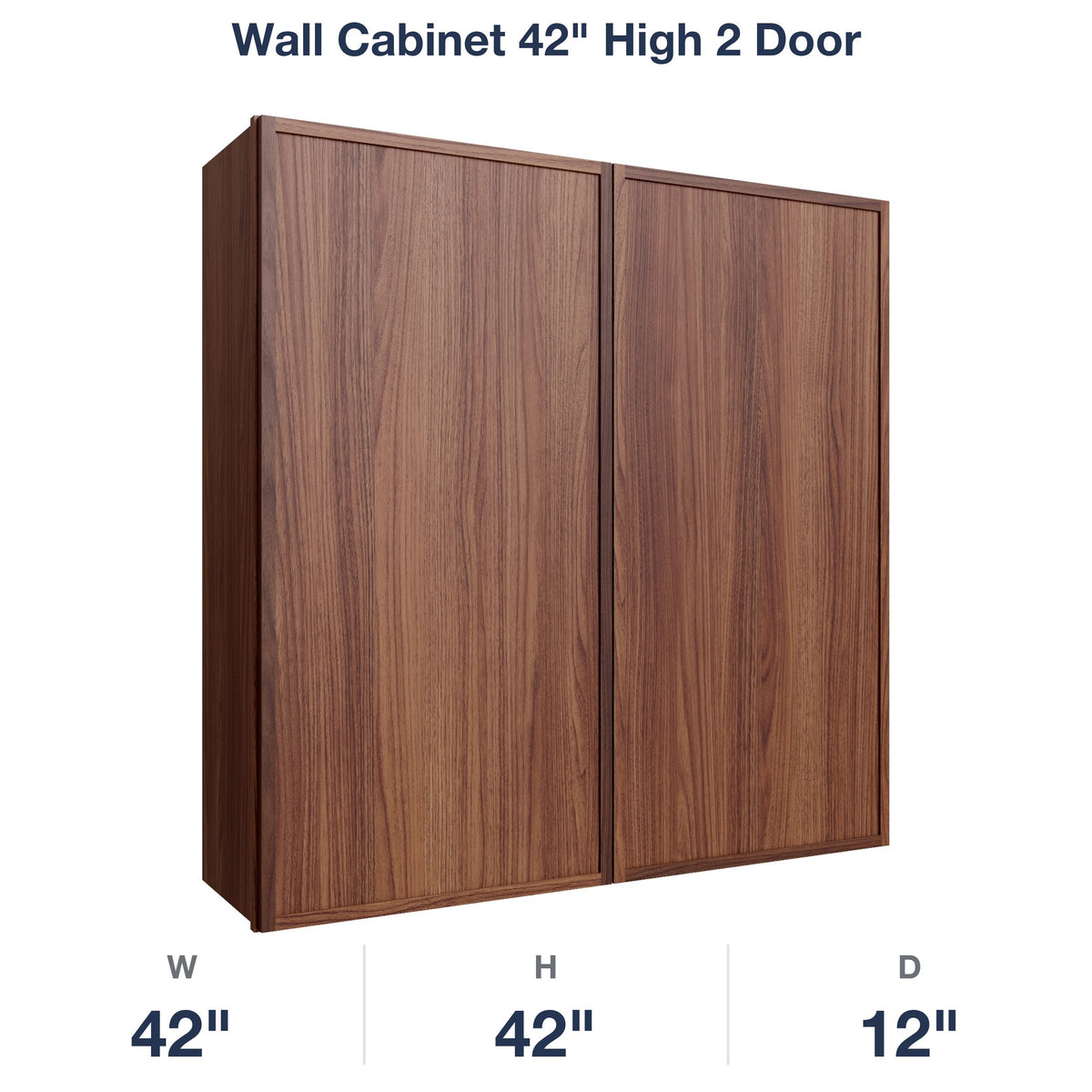 Devon-Walnut Wall Cabinet 42" High 2 Door