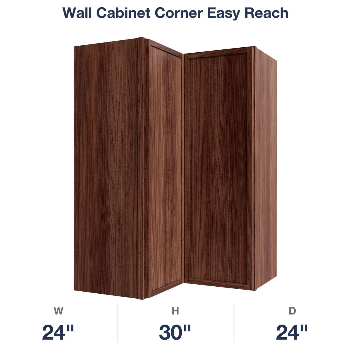 Devon-Walnut Wall Cabinet Corner Easy Reach