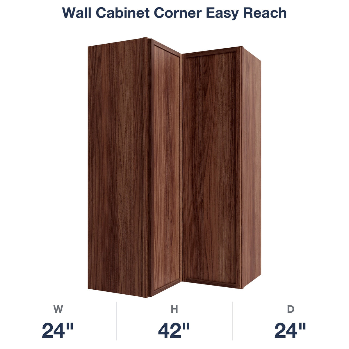Devon-Walnut Wall Cabinet Corner Easy Reach